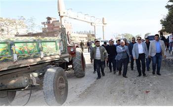 محافظ المنوفية يتفقد أعمال قطع الفرمة بطريق 21 شما – ساقية المنقدى – منوف