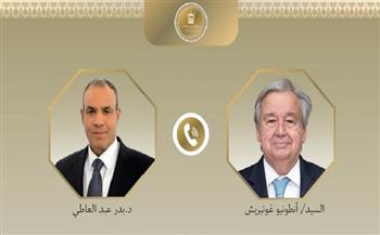 وزير الخارجية يناقش مع الأمين العام للأمم المتحدة تثبيت التهدئة ودعم غزة والضفة الغربية
