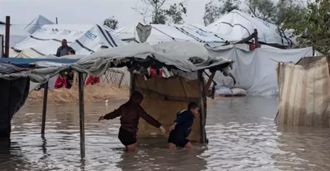 متحدث بلدية غزة: كافة الخيام غرقت بسبب المنخفض الجوي