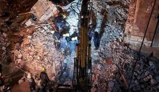 انهيار عقار من طابقين في منطقة منشأة ناصر بالقاهرة