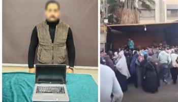 ضبط شخص يستخدم اللابتوب لتوجيه أصوات الناخبين داخل سرادق انتخابي في حلوان