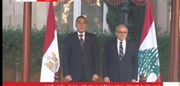 رئيس الوزراء اللبناني يستقبل مصطفى مدبولي بمقر السراى الحكومي ببيروت 