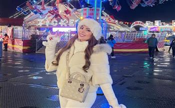 نسرين طافش تستقبل العام الجديد من مدينة الملاهي