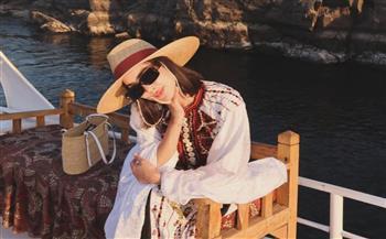 بسمة بوسيل تستمتع باجازتها في أسوان