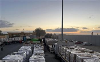 الهلال الأحمر المصري: 130 ألف سلة غذائية و22 ألف قطعة ملابس شتوية تنقلها "زاد العزة" الـ99 إلى غزة