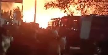   الاستعانة بخزانين للمياه لإخماد حريق مخزن أخشاب المرج