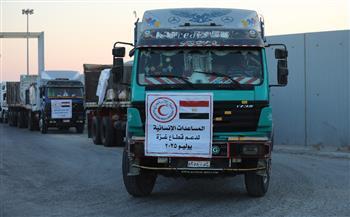 أطنان من الغذاء ومواد الإغاثة.. شاحنات المساعدات تشق طريقها من مصر لغزة 