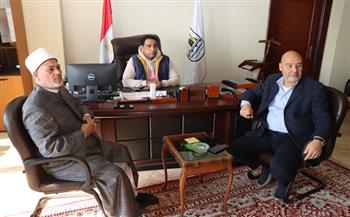 السكرتير العام المساعد لمحافظ بني سويف يتابع سير أعمال تطوير مسجد السيدة حورية