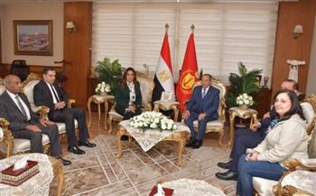 محافظ بورسعيد يستقبل وزيرة التنمية المحلية لتفقد عدد من مشروعات التطوير بالمحافظة