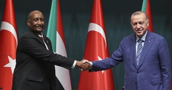 أردوغان والبرهان يبحثان جهود إحلال السلام بالسودان 