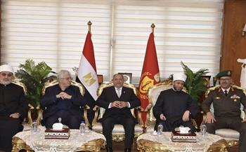 محافظ بورسعيد يستقبل وزيري" الأوقاف والتعليم العالي" ومفتي الجمهورية  للمشاركة في احتفالات المحافظة 