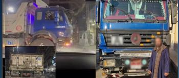 القبض على قائد سياره نقل للسير عكس الاتجاه وتعطيل حركة المرور بالشرقية