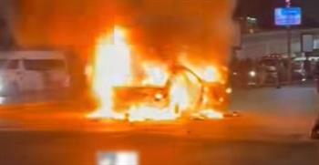 فوضى في زفاف كروان مشاكل.. تحرش وشغب وحريق سيارة أمام معهد ناصر