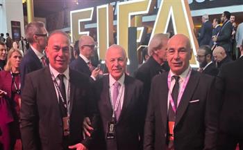 قرعة كاس العالم: هاني أبو ريدة وحسام وإبراهيم حسن في مجمع جون كينيدي  