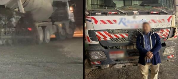 تحرك عاجل للشرطة بعد سقوط أسمنت من خلاطة على الطريق في المقطم