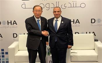 وزير الخارجية يلتقي بان كي مون ويؤكد دعم مصر للأمم المتحدة