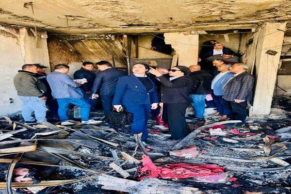 النيابة الإدارية تعاين موقع حريق السوق التجاري بالمنصورة 