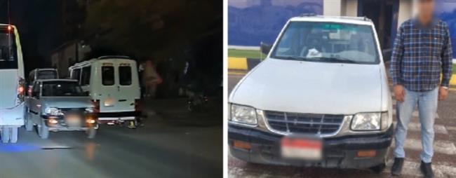 كشف ملابسات مقطع فيديو لسير سيارة ربع نقل عكس الاتجاه بالشرقية.. وضبط قائدها
