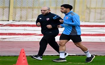 عمر جابر يشارك في جزء من المران الجماعي للزمالك