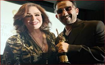 «شرفت اسم مصر».. إلهام شاهين بعد تكريم أحمد حلمي في مهرجان هوليوود للفيلم العربي