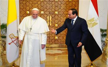 الرئيس السيسي " البابا فرانسيس كان مناصراً للقضية الفلسطينية، مدافعا عن الحقوق المشروعة "