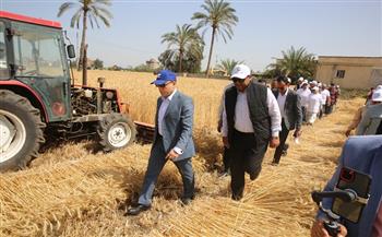 محافظ كفر الشيخ يتفقد مدرسة القمح الحقلية ويشيد بالتعاون مع منظمة "فاو"
