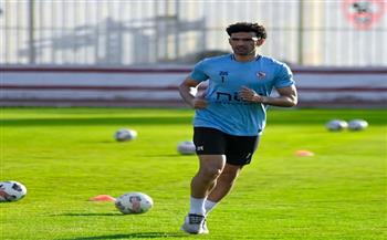 انتظام محمد عواد في تدريبات الزمالك استعدادا لمقابلة المصري بالدوري