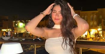 هاجر أحمد بفستان أبيض في أحدث إطلالة
