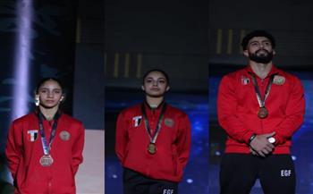 وزير الرياضة يهنئ لاعبي منتخب الجمباز بعد حصولهم على 5 ميداليات