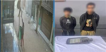عقب تداول الفيديو.. القبض على المتهمين بسرقة كشاف من عمود إنارة بمدينة السلام  