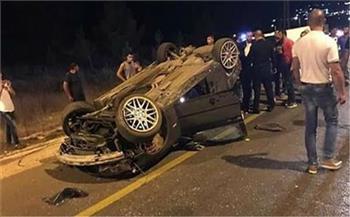 إصابة 6  أشخاص إثر انقلاب سيارة ملاكي في موكب زفاف بقنا