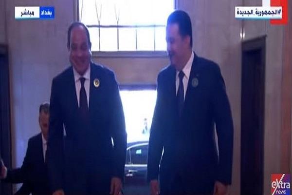 بث مباشر.. الرئيس السيسي يصل إلى مقر انعقاد القمة العربية ببغداد  