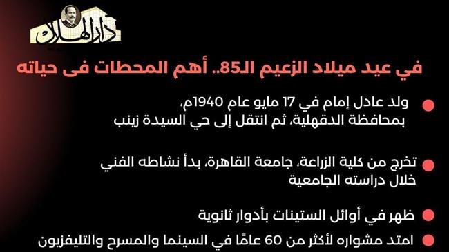 عيد ميلاد عادل إمام الـ85.. أهم المحطات فى حياة الزعيم| انفوجراف  