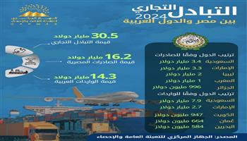 الإحصاء: 18% ارتفاعًا بالصادرات المصرية للدول العربية خلال 2024 