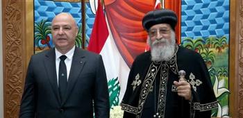 البابا تواضروس يستقبل الرئيس اللبناني في المقر البابوي