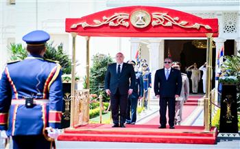 الرئيس السيسي يستقبل نظيره اللبناني في قصر الاتحادية