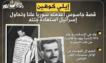 إيلي كوهين.. قصة جاسوس إسرائيلي أعدمته سوريا| إنفوجراف