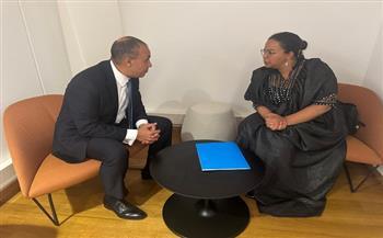 وزير الخارجية يلتقي مع وزيرة الخارجية بجمهورية الكونجو الديمقراطية لبحث مستجدات الأوضاع الإقليمية