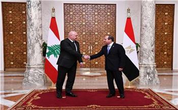 خلال مؤتمر صحفى مشترك مع نظيره جوزاف عون  الرئيس السيسى: ضرورة انسحاب إسرائيل الفورى من الأراضى اللبنانية