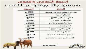 قائمة الأسعار الرسمية للحوم عيد الأضحى 2025 في المجمعات الإستهلاكية| إنفوجراف