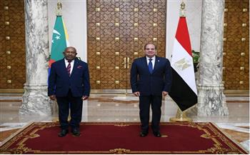  الرئيس السيسي يستقبل رئيس جمهورية القُمر المتحدة بقصر الاتحادية| صور