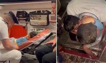 إنقاذ طفل علقت إحدى قدميه داخل مصعد عقار بالإسماعيلية