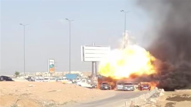 التصريح بدفن 3 جثامين لضحايا حريق خط الغاز على طريق الواحات