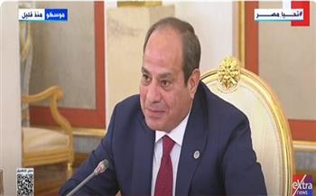 الرئيس  السيسي: حضوري إلى روسيا تأكيد على التعاون الاستراتيجي بين البلدين