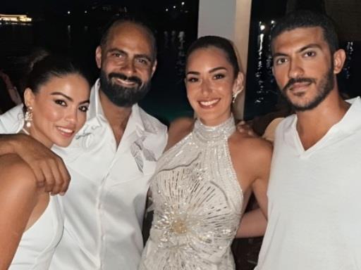 الصور الأولى من احتفال أمينة خليل بزواجها فى اليونان