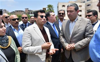 وزير الرياضة ومحافظ دمياط يتفقدان مشروع الموهبة والبطل الأوليمبي  