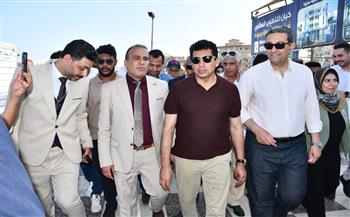 وزير الرياضة ومحافظ دمياط يتفقدان الإنشاءات والملاعب بنادي المستقبل