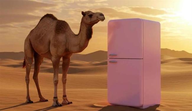 أغرب تجربة سياحية.. ثلاجة وردية وسط لهيب الصحراء! (فيديو)