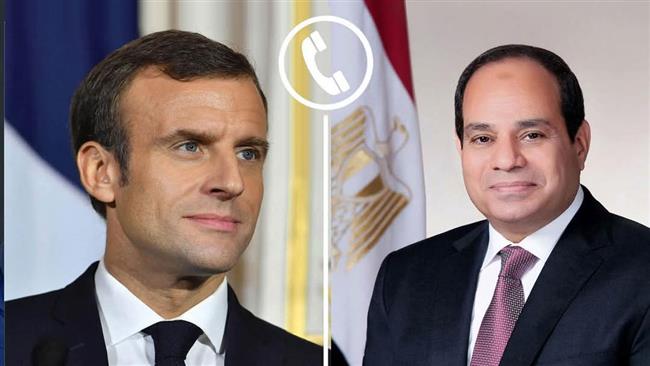 الرئيس السيسي يشيد خلال اتصال هاتفي مع ماكرون بالموقف الفرنسي الداعم للحقوق المشروعة للشعب الفلسطيني 