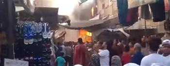 الحماية المدنية تحاول السيطرة على حريق عدد من المحلات بشارع فيصل  